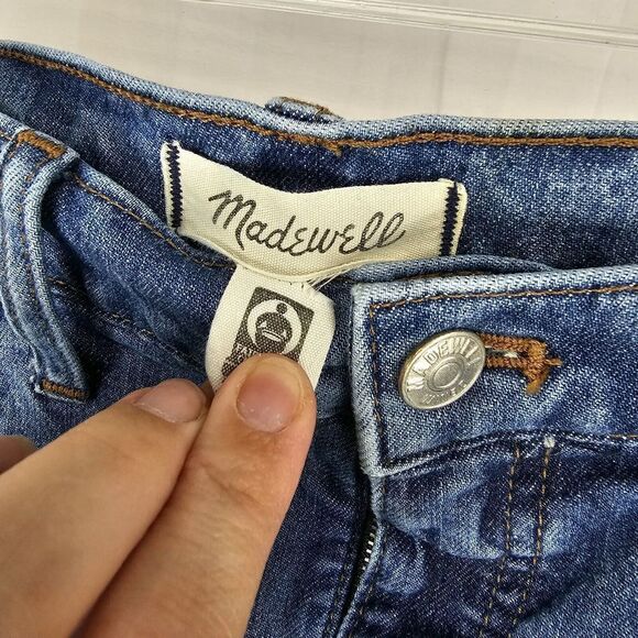 Madewell 9" High Rise Skinny Size 28T Womens Jeans Mid Wash Distressed - Picture 5 of 9